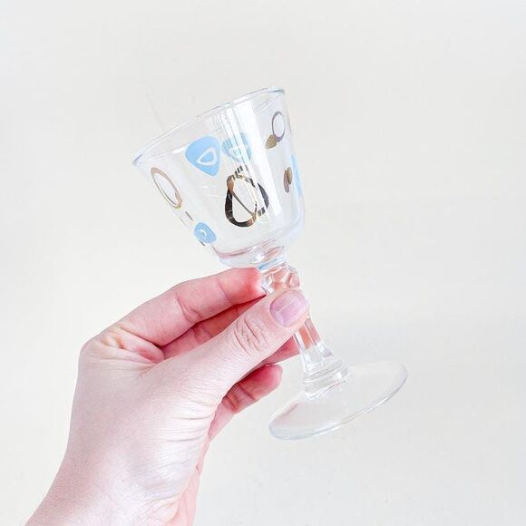 Federal Glass 1950s Amoeba stem glassware. 4 piece set. Cocktail party - Picture 4 of 6